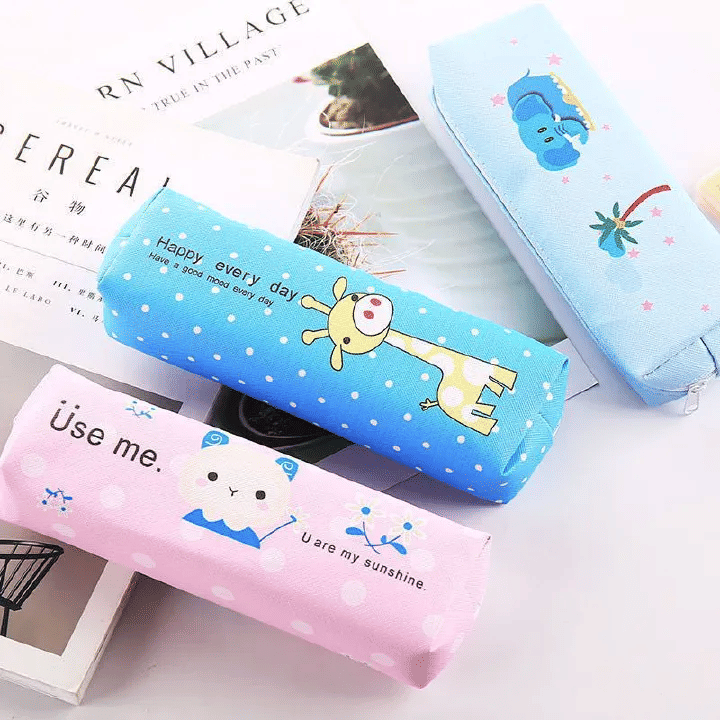Large Capacity Cute Pen Bag Pouch PU Leather Durable Case for Students Multi