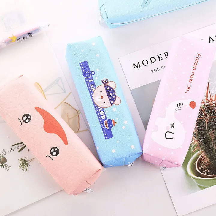 Large Capacity Cute Pen Bag Pouch PU Leather Durable Case for Students Multi