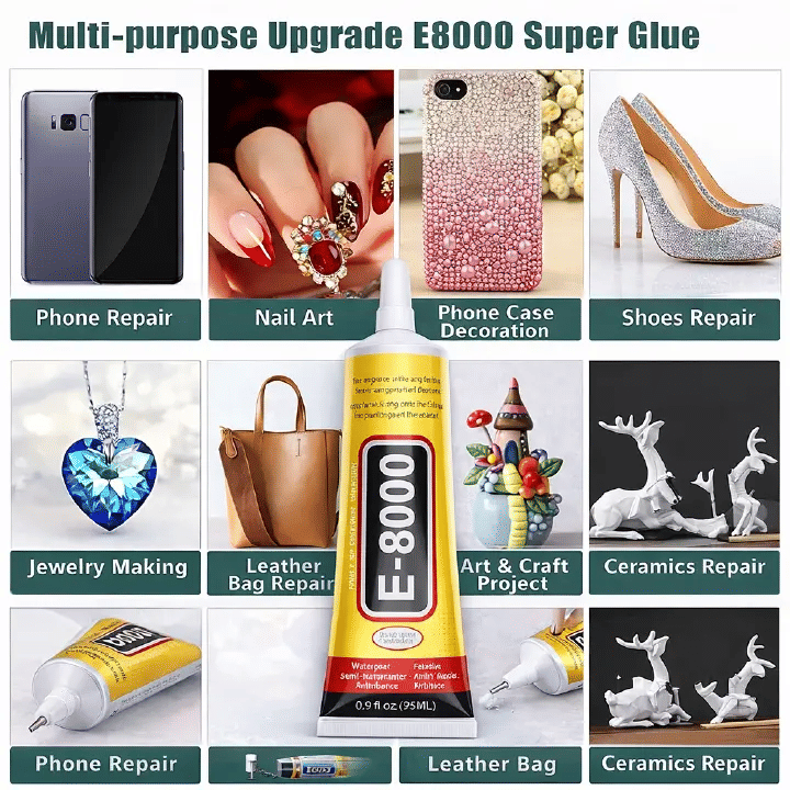 E-8000 Clear Super Glue 0.51fl oz High-Strength Industrial Adhesive for Phone Repair Clear