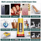E-8000 Clear Super Glue 0.51fl oz High-Strength Industrial Adhesive for Phone Repair Clear