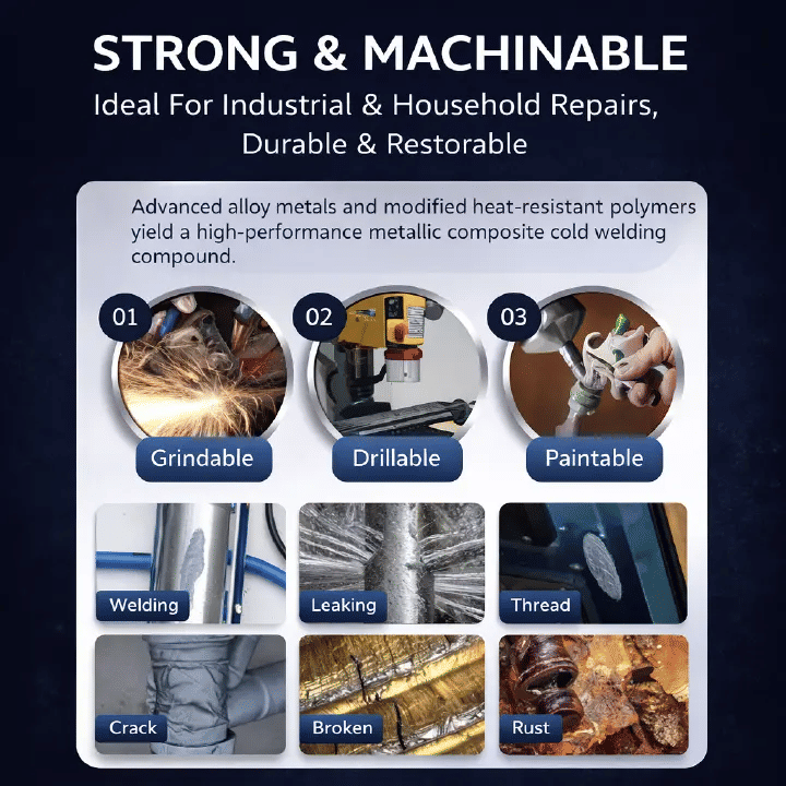 Strong Casting AB Glue 3.53oz High Strength Metal Repair Cold Welding Adhesive for Steel Iron Aluminum Plastic