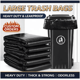 Heavy Duty Black Trash Bags 45x55cm 2.0 Micron Leakproof Tear Resistant Odorless 5g