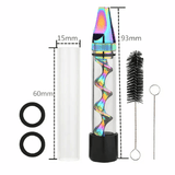 V12 Mini Twisty Glass Blunt Pipe Reusable Spiral Metal Core Easy-Load Dry Herb Smoke Tube