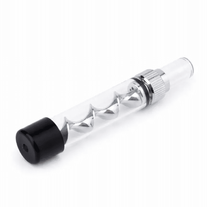 V12 Mini Twisty Glass Blunt Pipe Reusable Spiral Metal Core Easy-Load Dry Herb Smoke Tube