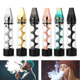 V12 Mini Twisty Glass Blunt Pipe Reusable Spiral Metal Core Easy-Load Dry Herb Smoke Tube