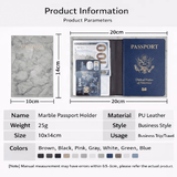 PU Leather RFID Blocking Passport Holder Travel Wallet Document Organizer Ultra-Thin Cover with Secure Strap Anti-Magnetic for Tickets Cards IDs
