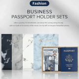 PU Leather RFID Blocking Passport Holder Travel Wallet Document Organizer Ultra-Thin Cover with Secure Strap Anti-Magnetic for Tickets Cards IDs