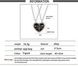 Elegant Zircon Inlaid Heart Best Friends Necklace Set - Silver Alloy Pendant Jewelry