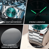 POEDAGAR Luxury Men's Sport Quartz Watch Waterproof Stainless Steel