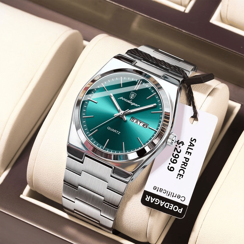 POEDAGAR Luxury Men's Sport Quartz Watch Waterproof Stainless Steel