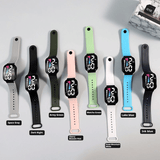 LED Digital Sports Watch Square Luminous Silicone Strap Casual Wristwatch