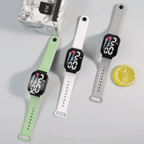 LED Digital Sports Watch Square Luminous Silicone Strap Casual Wristwatch