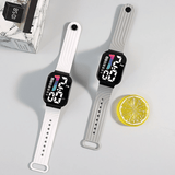 LED Digital Sports Watch Square Luminous Silicone Strap Casual Wristwatch