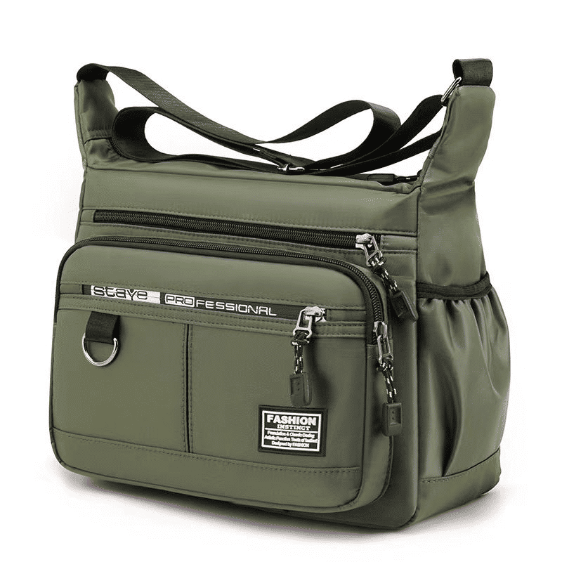 Men's Large Capacity Waterproof Shoulder Bag - Multi-Pocket Business & Leisure Crossbody