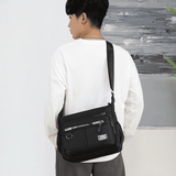Men's Large Capacity Waterproof Shoulder Bag - Multi-Pocket Business & Leisure Crossbody