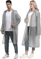 Non-Disposable Thickened Frosted Waterproof Hiking Raincoat for Men Women Children Black