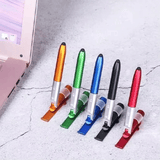 4-in-1 Multifunction Ballpoint Pen 2-Piece Set with LED Light Phone Holder Black