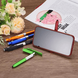 4-in-1 Multifunction Ballpoint Pen 2-Piece Set with LED Light Phone Holder Black