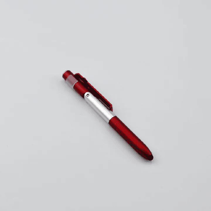4-in-1 Multifunction Ballpoint Pen 2-Piece Set with LED Light Phone Holder Black