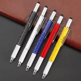 6-in-1 Metal Multi-Function Ballpoint Pen 2-Piece Set Ruler Screwdriver Stylus Tool
