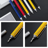 6-in-1 Metal Multi-Function Ballpoint Pen 2-Piece Set Ruler Screwdriver Stylus Tool
