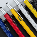 6-in-1 Metal Multi-Function Ballpoint Pen 2-Piece Set Ruler Screwdriver Stylus Tool