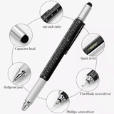 6-in-1 Metal Multi-Function Ballpoint Pen 2-Piece Set Ruler Screwdriver Stylus Tool