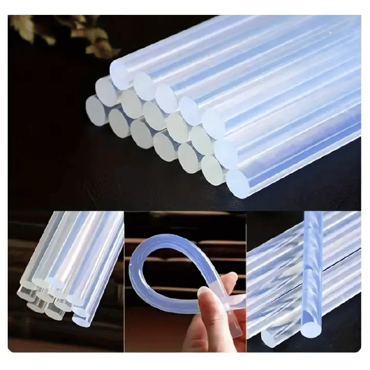 Hot Melt Glue Stick 8-Piece Mini Adhesive Set for DIY Maintenance Translucent