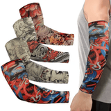 Tencel Tattoo Sleeves 4-Pack for Men Women Sun Protection Arm Covers Black