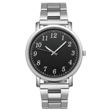 UPHUI Silver Couple Watch Set with Matching Rings 4-Piece Gift