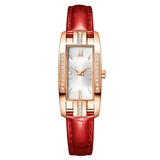 Elegant UPHUI 5-Piece Women's Diamond Square Quartz Watch & Matching Jewelry Set