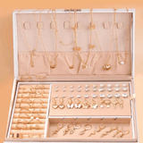 76PCS Luxury Butterfly Jewelry Set Necklace Ring Earring Diamond Pearl Zircon Pendant Women's Daily Gift