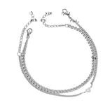 Elegant Stainless Steel Couple Bracelet Set with Crystal Heart Charm