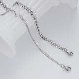 Elegant Stainless Steel Couple Bracelet Set with Crystal Heart Charm