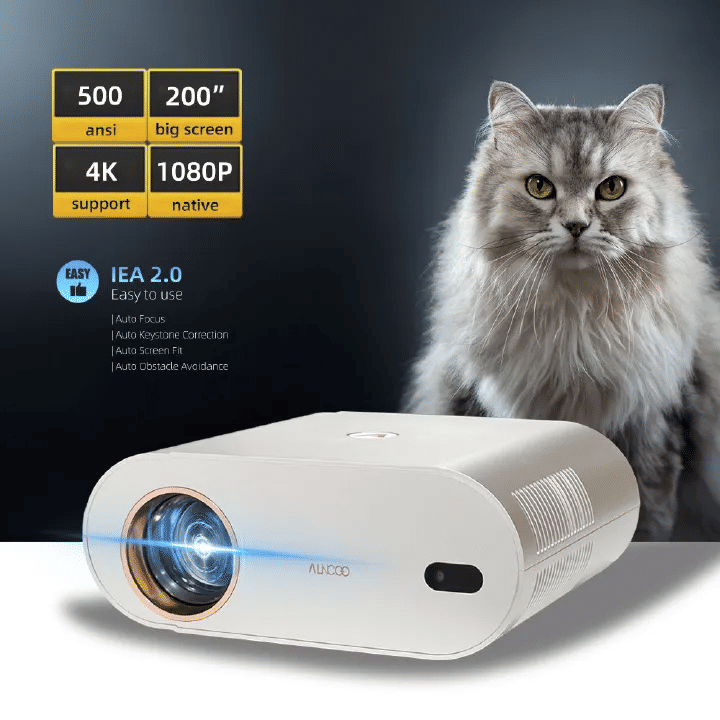 D7W Portable Mini HD 1080P 4K Home Theater LED Projector Android Smart WiFi Bluetooth