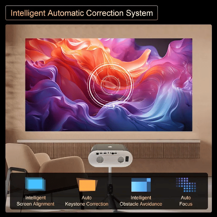 D7W Portable Mini HD 1080P 4K Home Theater LED Projector Android Smart WiFi Bluetooth