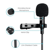 Portable Lapel Microphone Clip-on 3.5mm Jack 59-inch Cable for Speakers