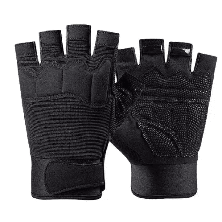 Men's Tactical Fingerless Gloves Canvas Non-Slip for Cycling Shooting
