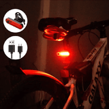 USB Rechargeable Bicycle Taillight Headlight Set High Brightness LED Waterproof Safety Warning Light Red