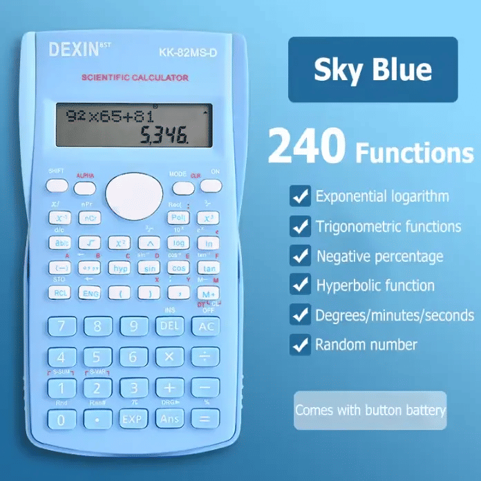 Scientific Calculator 12-Digit Display Student Portable Function Stationery School Office Supplies