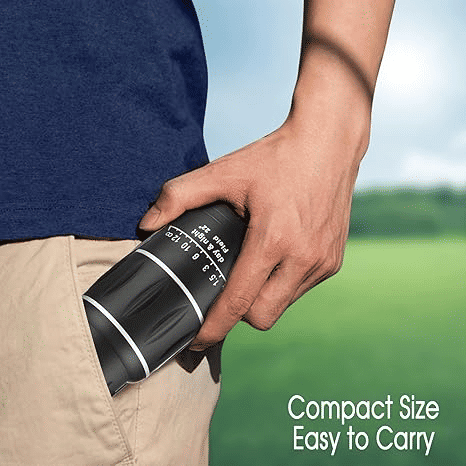 High-Powered 16X52 Mini Monocular Telescope: BAK4 FMC Prism Optics for Adults