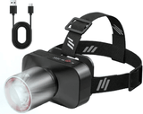Rechargeable Headlamp 8W 200M Beam 90° Adjustable Waterproof for Camping Hiking