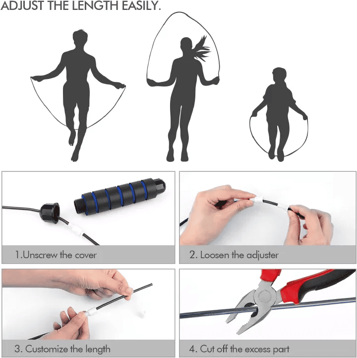 Jump Rope Tangle-Free Rapid Speed Cable with Ball Bearings for Men Women Kids