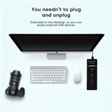 Versatile High-Speed 4-Port USB 3.0 Hub with Charging for Devices