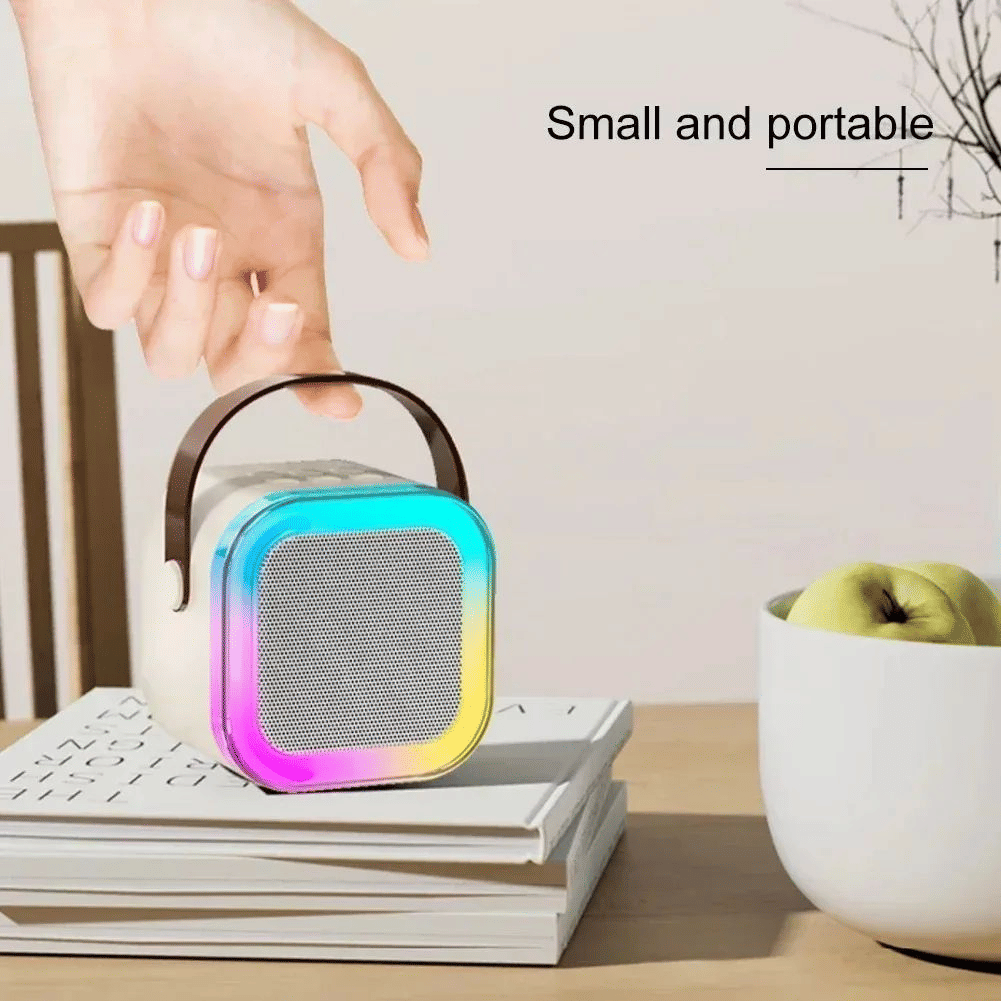 Portable Bluetooth K12 Karaoke Machine with Two Wireless Microphones & PA Speaker System