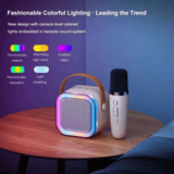 Portable Bluetooth K12 Karaoke Machine with Two Wireless Microphones & PA Speaker System
