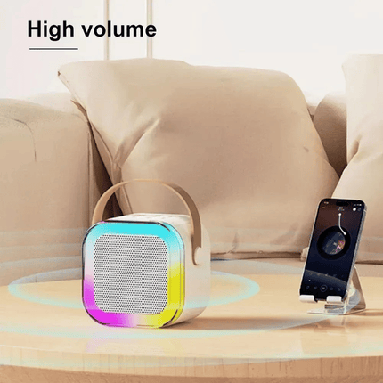 Portable Bluetooth K12 Karaoke Machine with Two Wireless Microphones & PA Speaker System