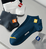 5 Pairs Unisex Letter Graphic Breathable Low Cut Sport Ankle Socks Pack