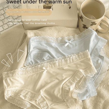 SENYI 7-Pack Ice Silk Seamless Breathable Quick-Dry Low-Waist Lace Panties