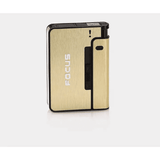 Automatic Cigarette Case Metal Box 10pcs Holder Gadget Lighter